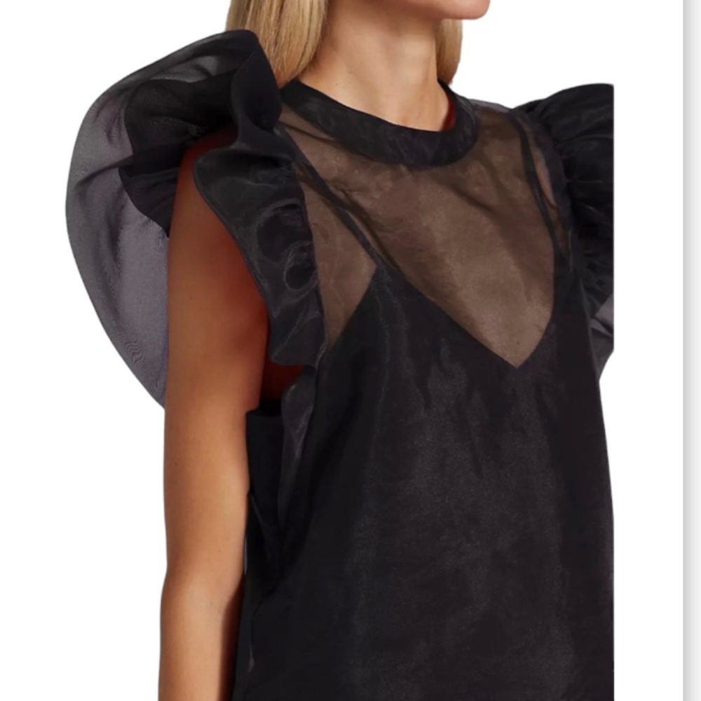 NWT Joie Organza/sheer  Top with Puff Sleeve. Sz XS